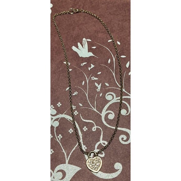 Vintage Jewelry - Vintage AAI Gold Tone Rhinestone Filled Heart Pendant Necklace Glam Coquette